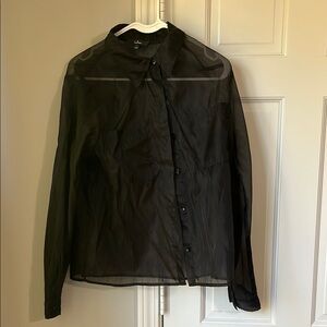 Sheer Black Button-Up Shirt